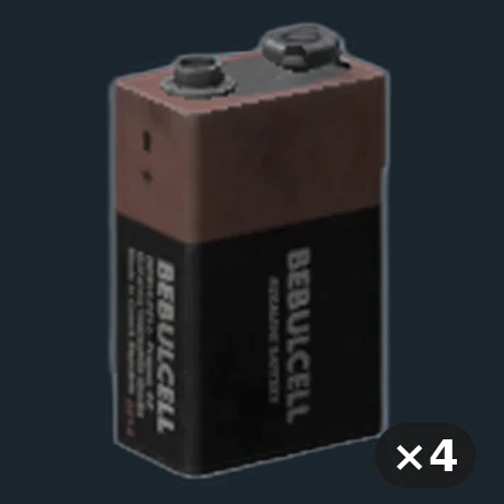 Battery 9V — flat-lay montage of everything in the package: Battery9 V ×4