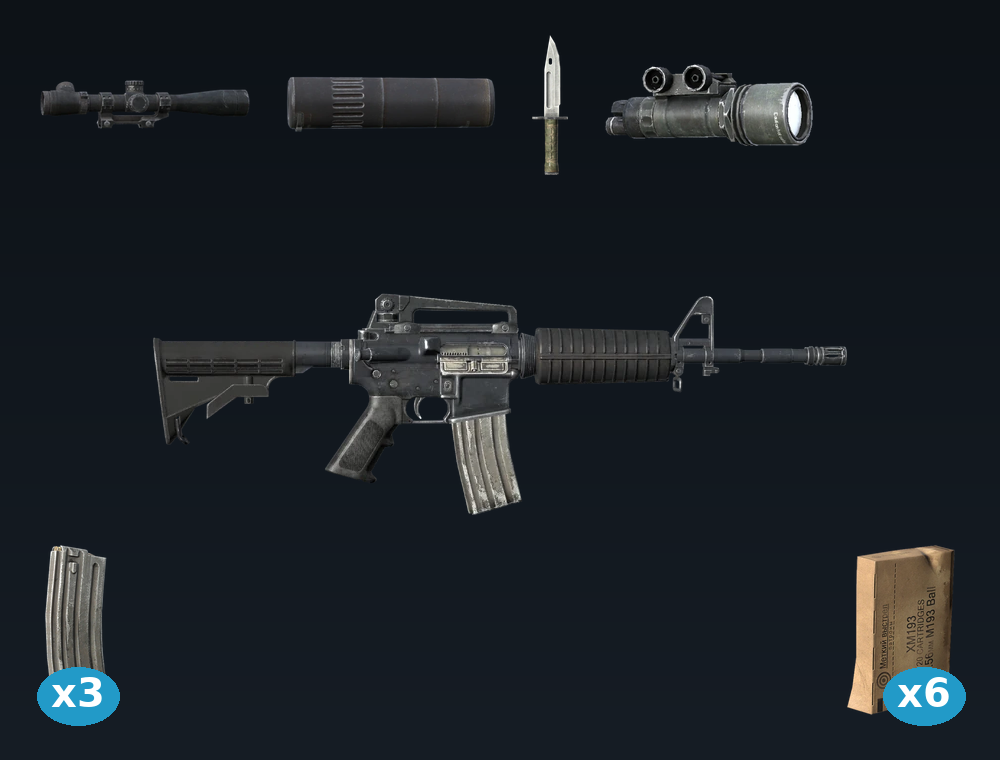 M4A1 ASSUALT RIFLE — DayZ M4A1 package, shown with its real game graphic