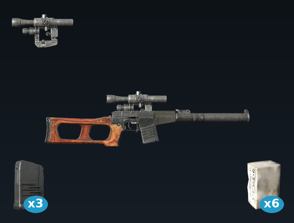 VSS Vintorez Sniper Rifle — DayZ VSS package, shown with its real game graphic